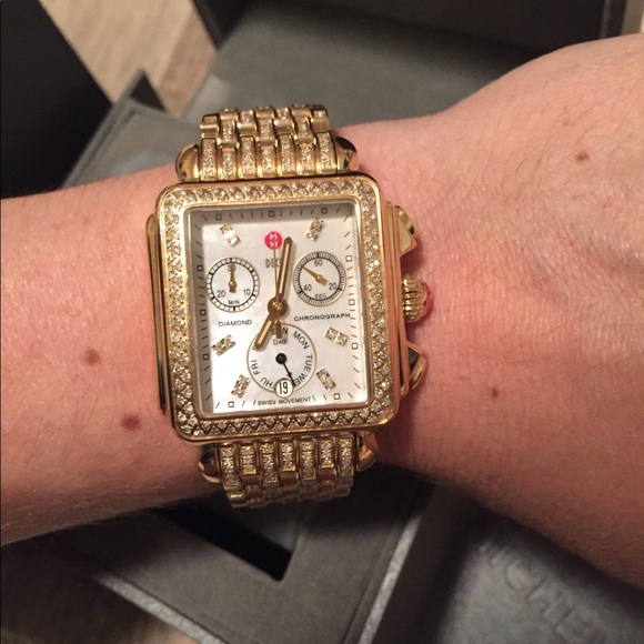 Michele gold diamond deco watch - Picture 8 of 8
